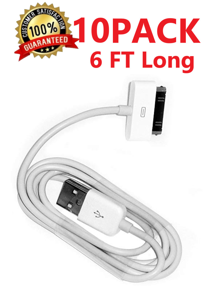 10X 30 pin 6FT USB Charging Data/Sync Cable Cord for Apple iphone 3G 4S 3GS iPad
