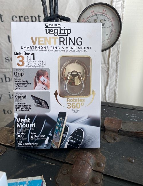 Smartphone Multi Uses 3-in-1 Finger Ring & Vent Mount Rotates, 360