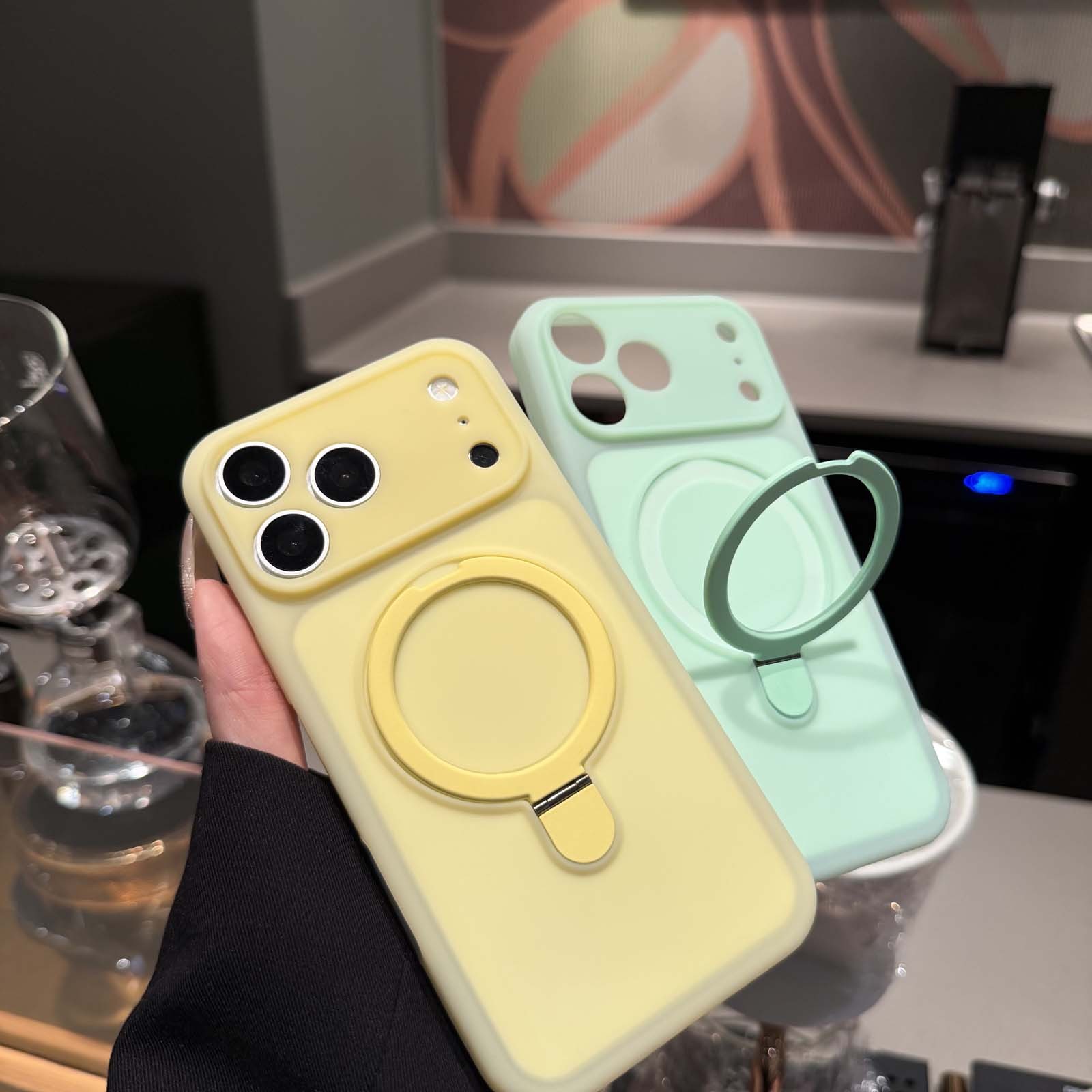 Mag Safe Case For iPhone 17 16 Pro Max 15 Pro Magnetic Ring Stand Phone Cover
