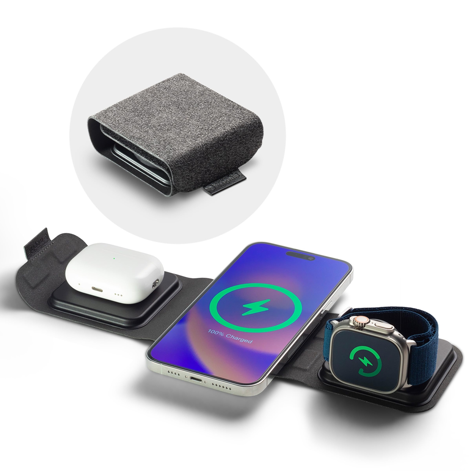 mophie – 3-in-1 Travel Charger with MagSafe for Apple iPhone, AirPods