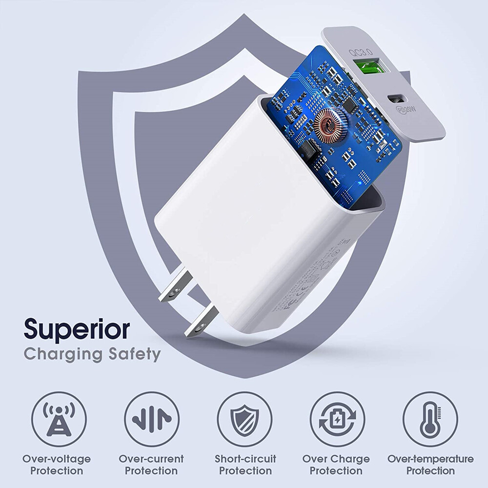 For iPhone 17 16 15 11 20W Fast Charger Block USB Type C Wall Power Adapter Lot