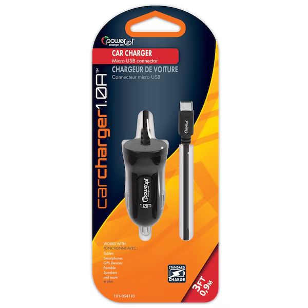 Power Up Car Charger 1.0A Type C Car charger ￼