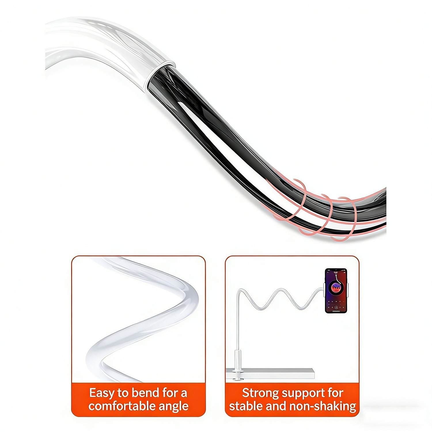 Flexible Gooseneck Phone Holder Tablet Stand Mount 360°Rotation for Desk Bedside