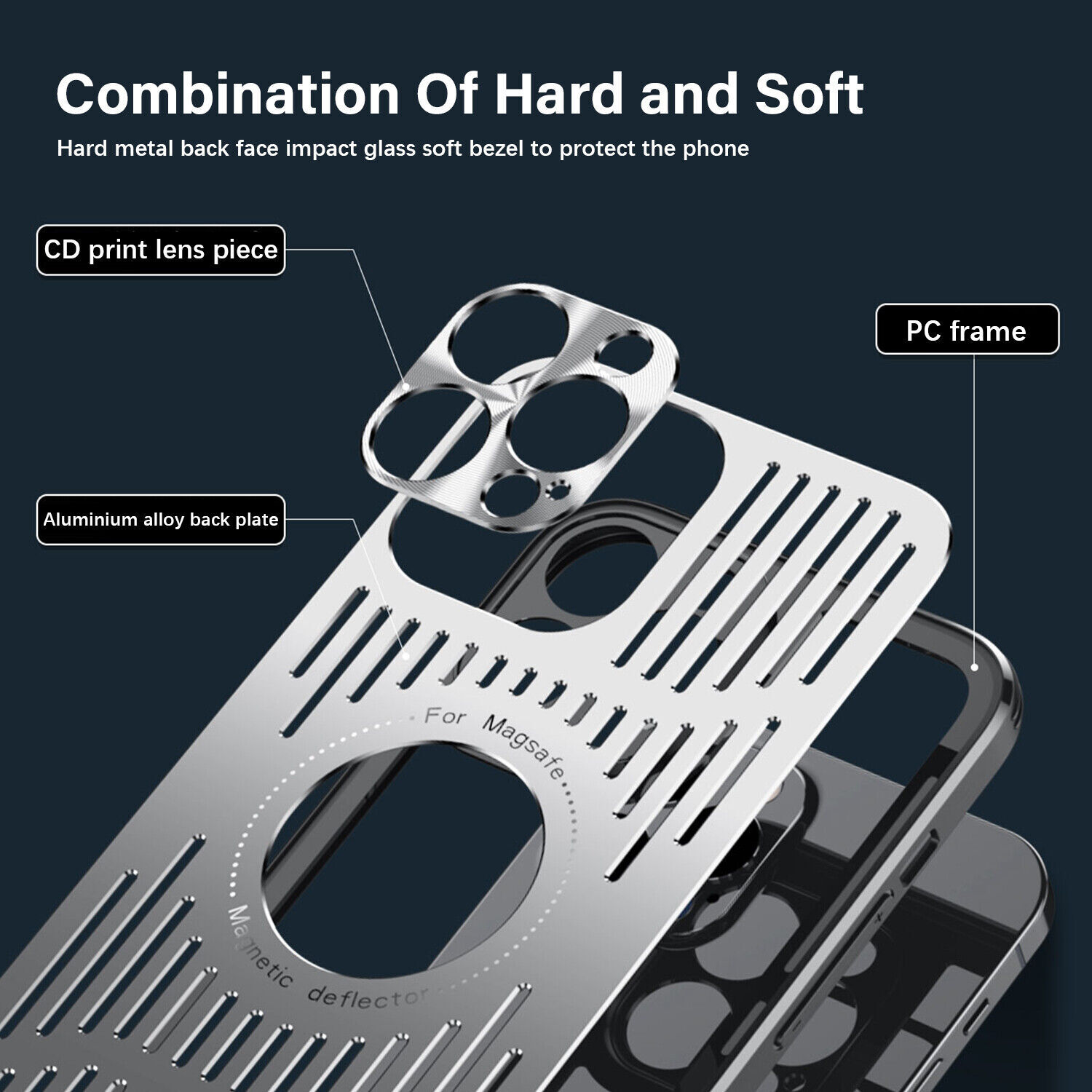 Heat Dissipation Case Cover For iPhone 14 Pro Max 12 13 MagSafe Metal Shockproof