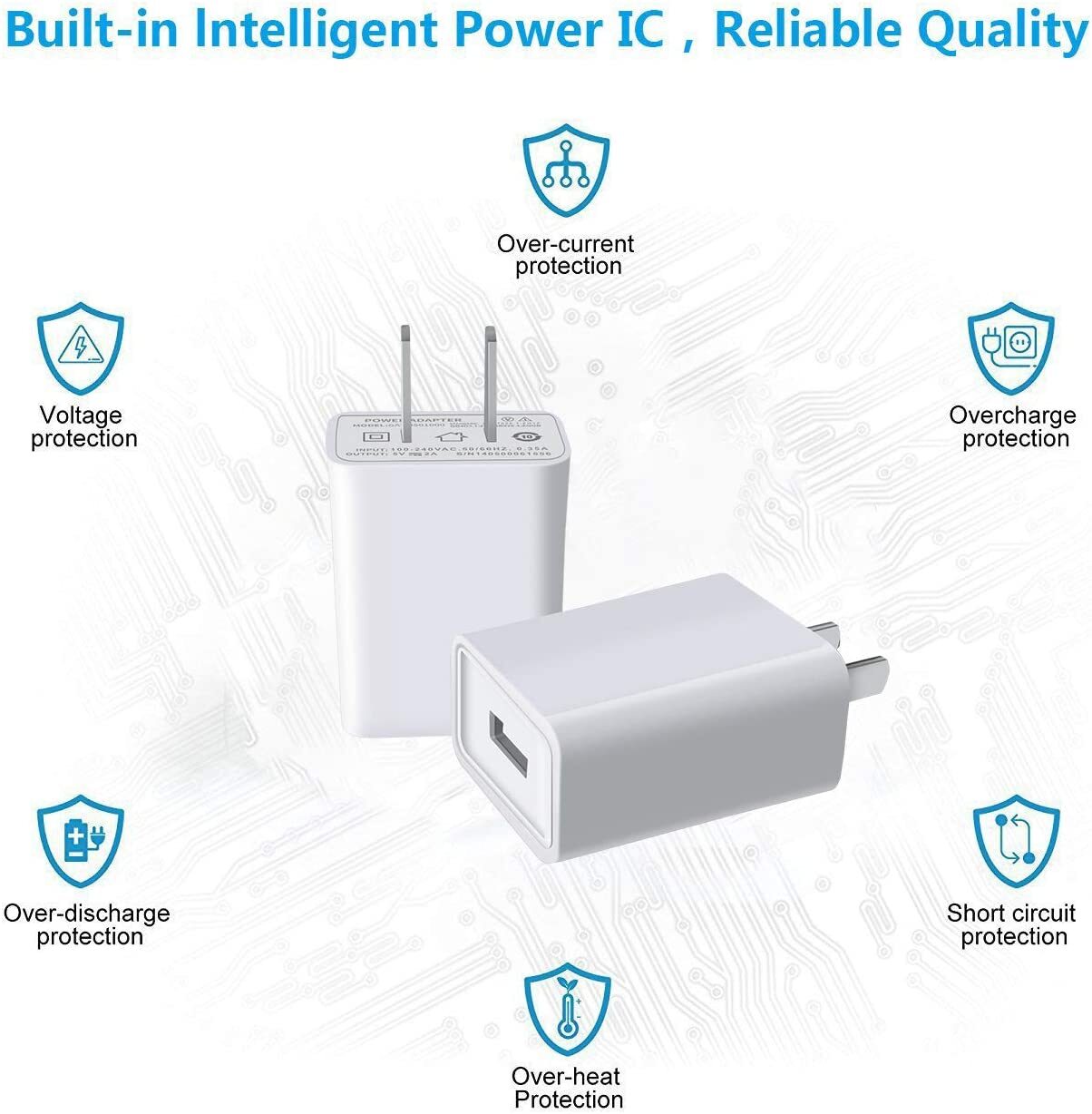 5V 2A USB A Jack Wall Power Adapter 5 Volt 2Amp AC to DC 10W Charger Cube US Lot