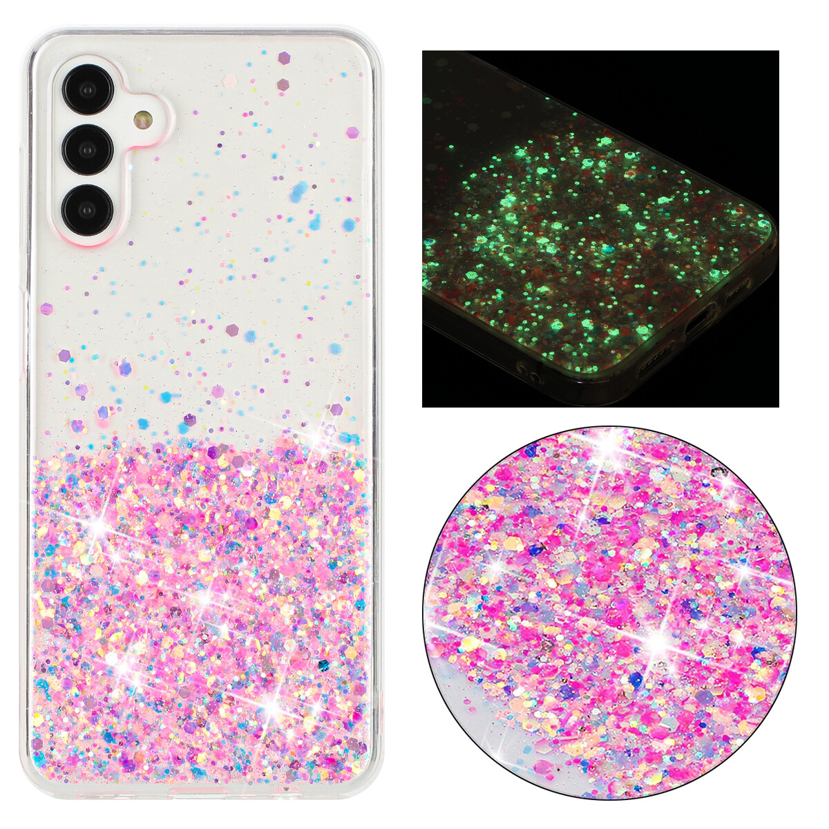 Night Glow Bling TPU Phone Case for Samsung Galaxy A17 A57 A56 A16 A25 A55
