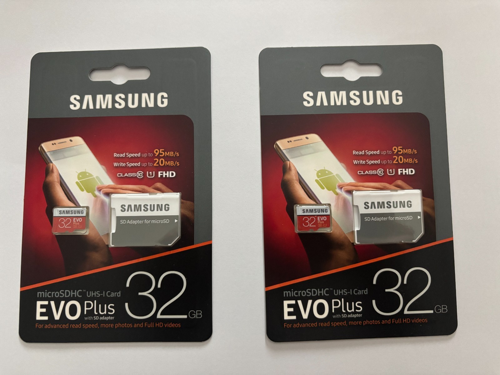 Samsung Evo Plus 32GB MicroSD Card and Adapter Smartphones Tablet Cameras New x2