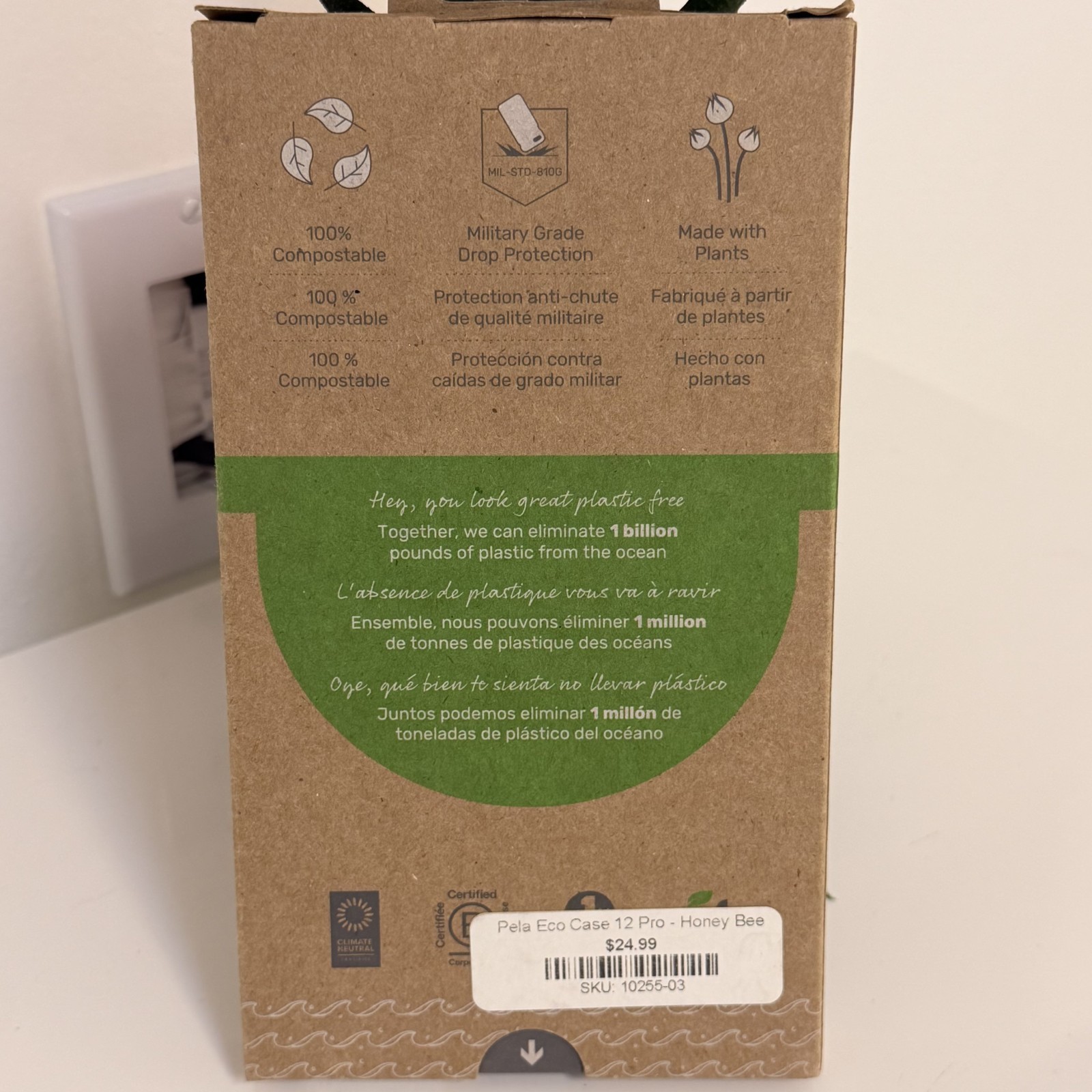 New Pela Classic 100% Compostable Phone Case for Apple iPhone 12/12 Pro Yellow