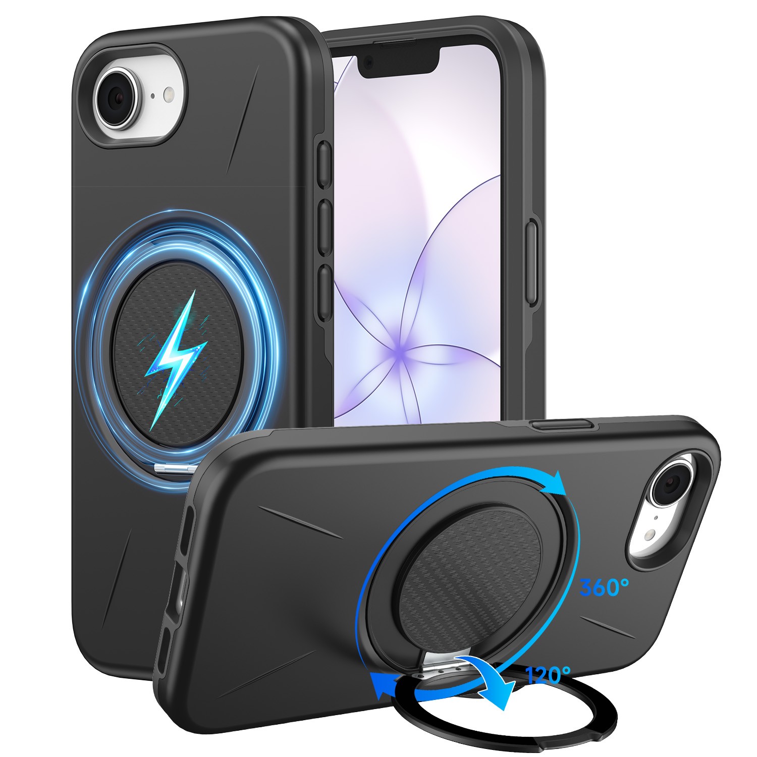 Magnetic Phone Case for iPhone 17e/16e with Kickstand, Includes Screen Protector