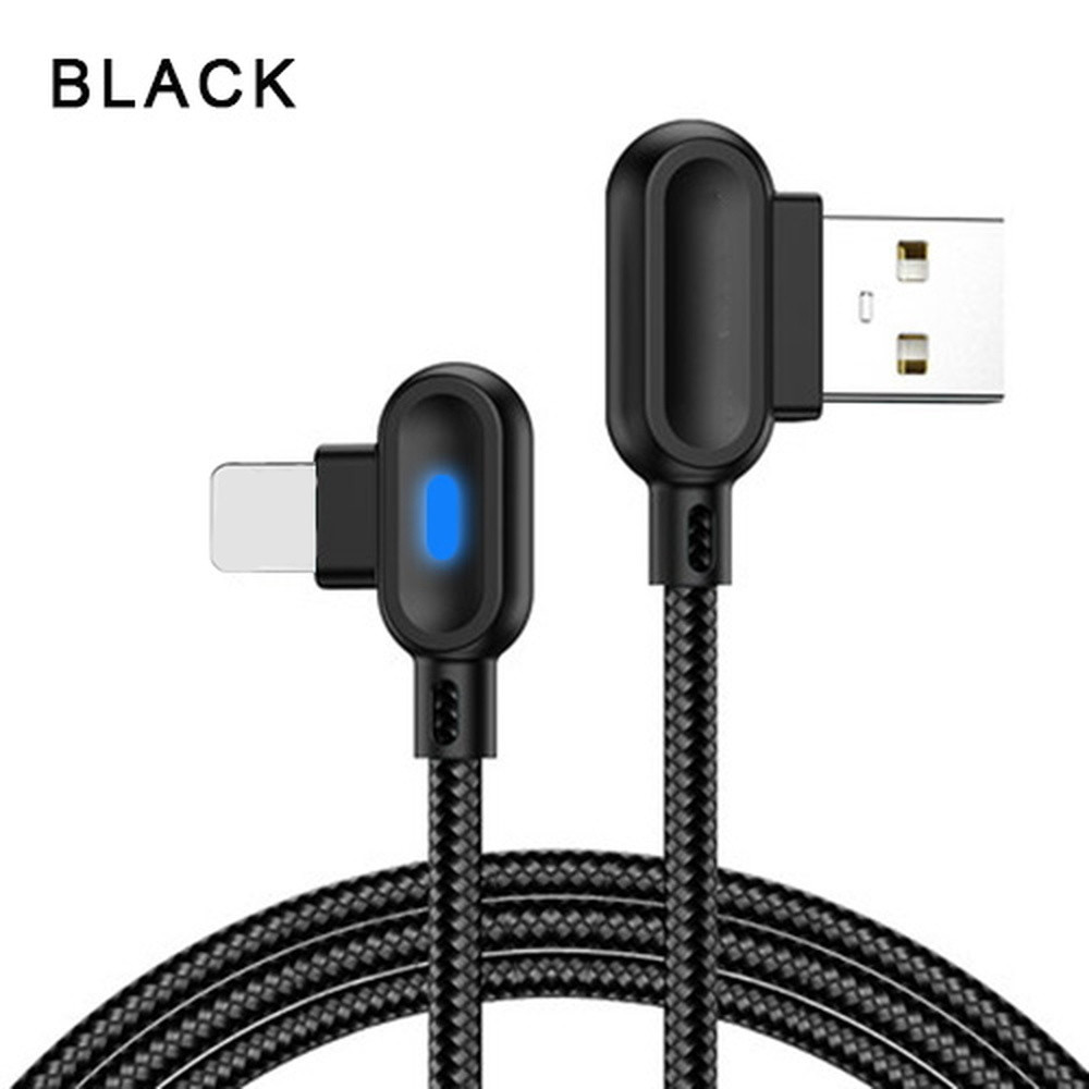 90 Degree 3/6FT USB Fast Charging Cable For iPhone 14 13 12 11Pro Max XR XS 8 7