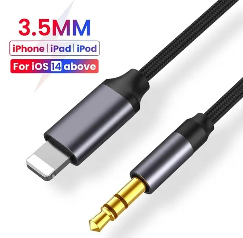 For iPhone 8 X XR 11 12 13 14 Pro Max 8 Pin to 3.5mm AUX Audio Car Adapter Cord