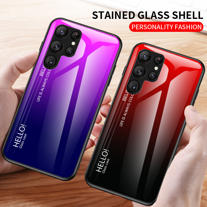 Shockproof Gradient Glass Slim Phone Case For Samsung Galaxy S24 Ultra/S23/S22